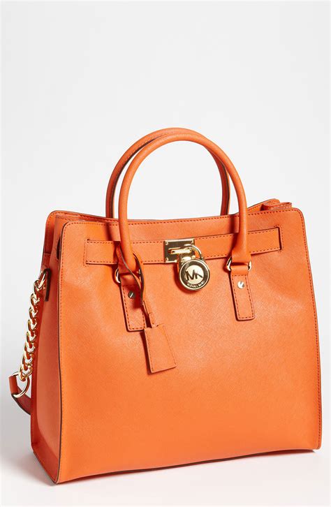 michael kors saffiano tote orange|michael kors saffiano leather bag.